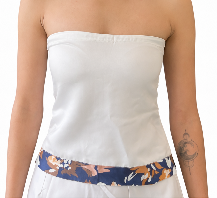 Phool White Tube Top