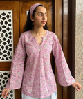 Bahaar Bell Sleeved Short Kurti (with hair band / hair tie)