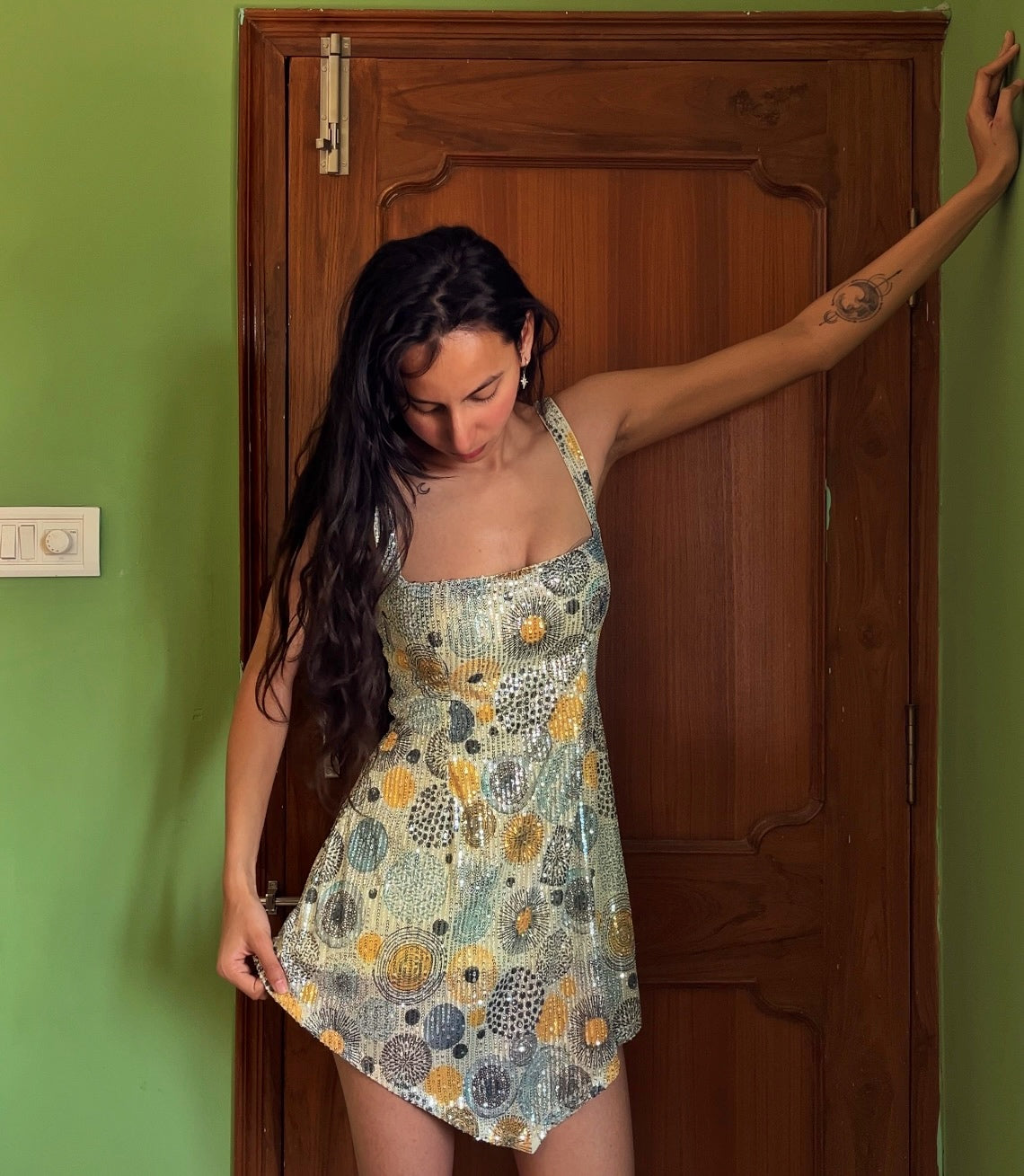 Zahra Sequin Mini Dress